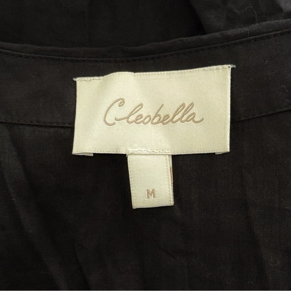 Cleobella Julie Organic Cotton Poplin Eyelet Vest GOTS Midi Dress, Black size M - Picture 8 of 10